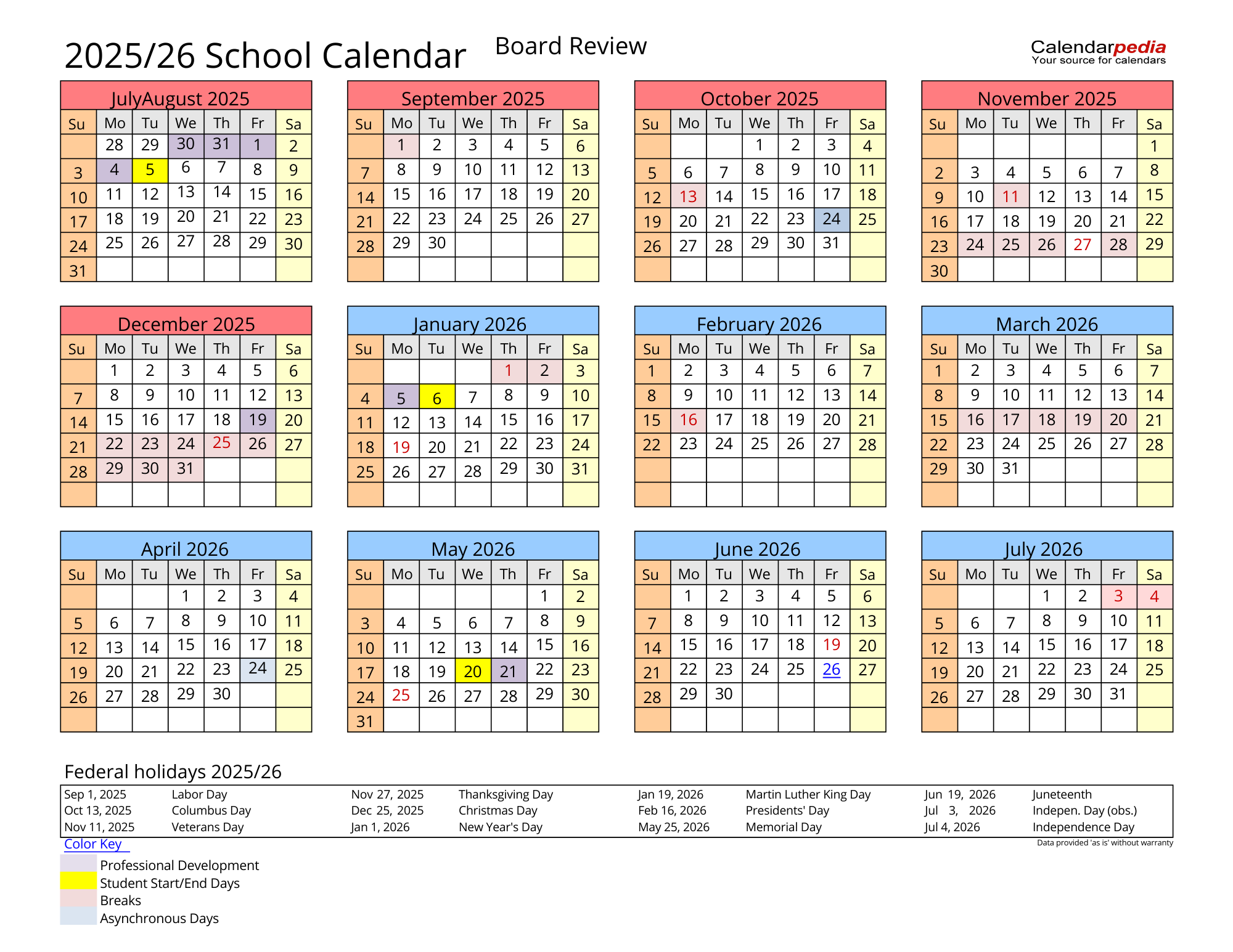 25-26 calendar proposal