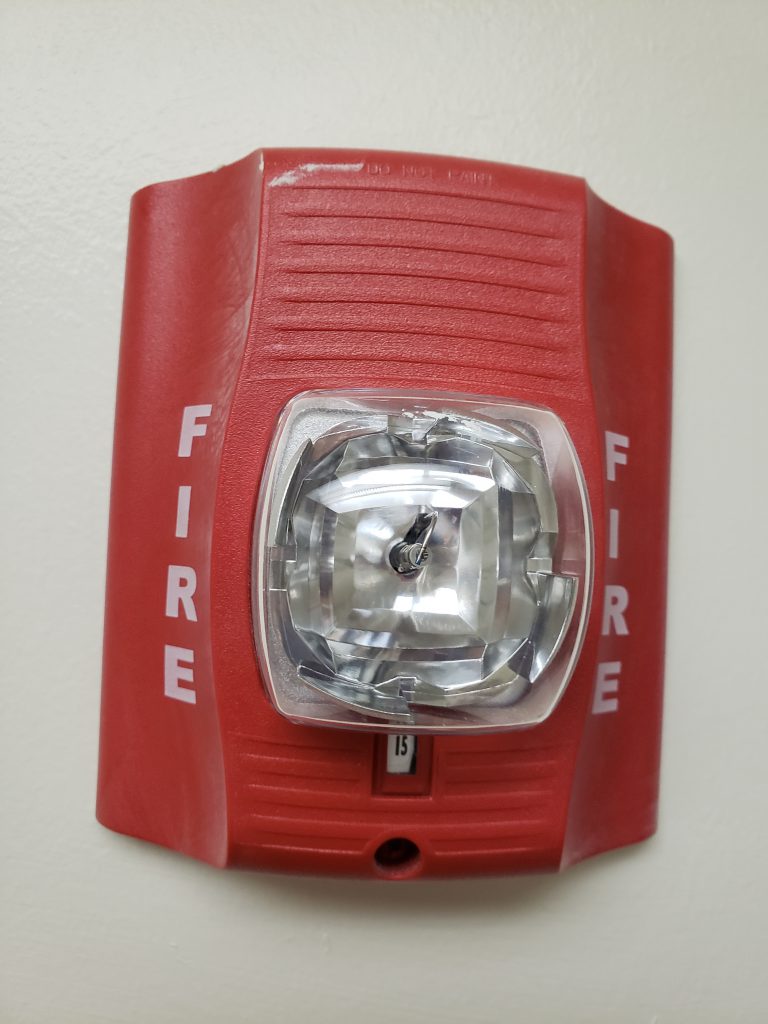 red fire alarm