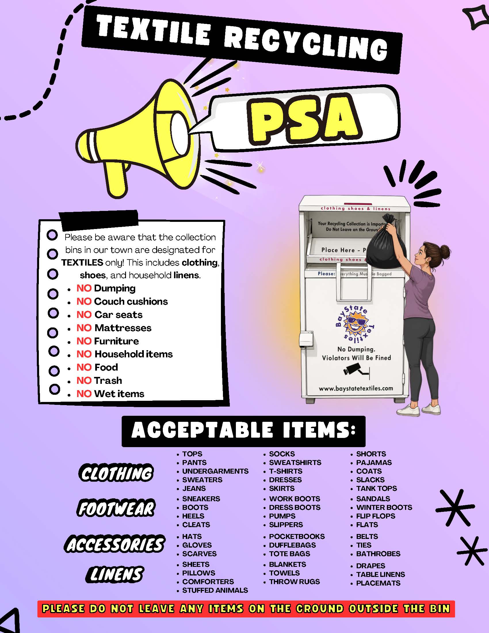 Baystate Textiles PSA Flyer
