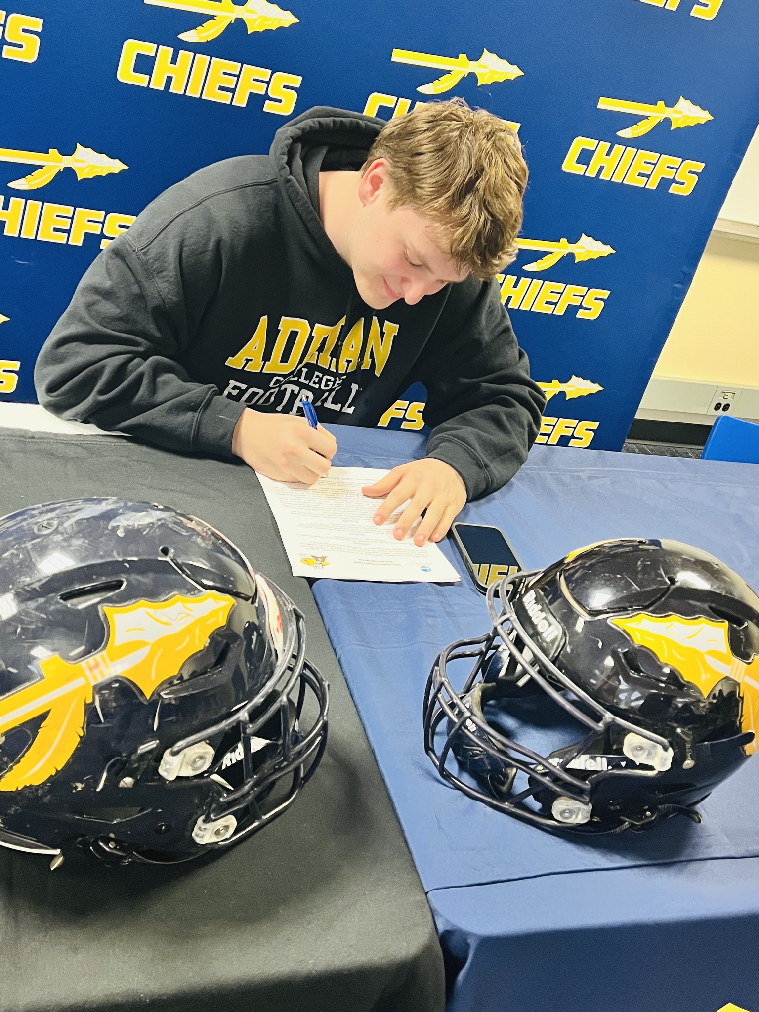 photo of Wyatt Hurley signing for  Adrian College  Football