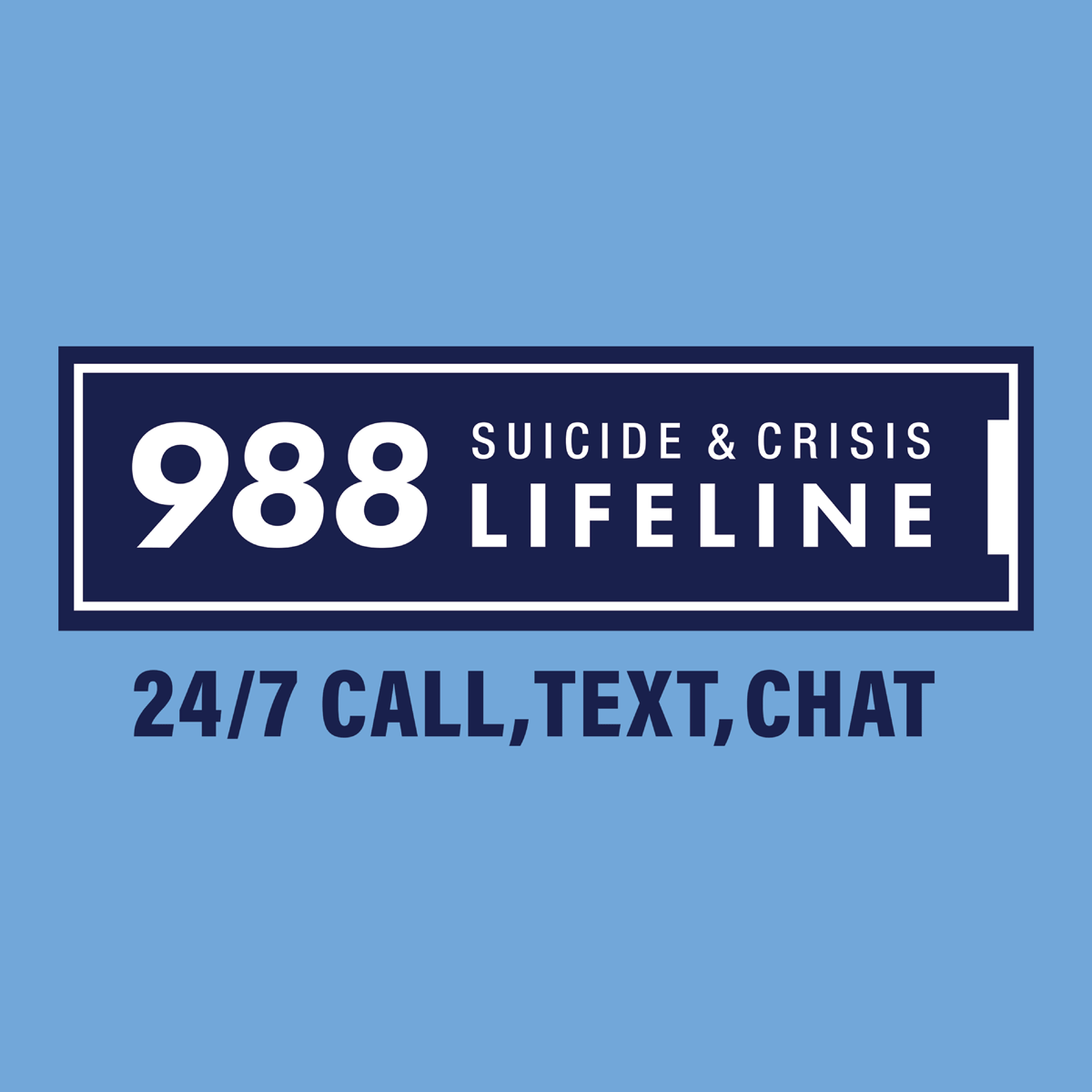 988 Lifeline, 24/7 call, text, chat