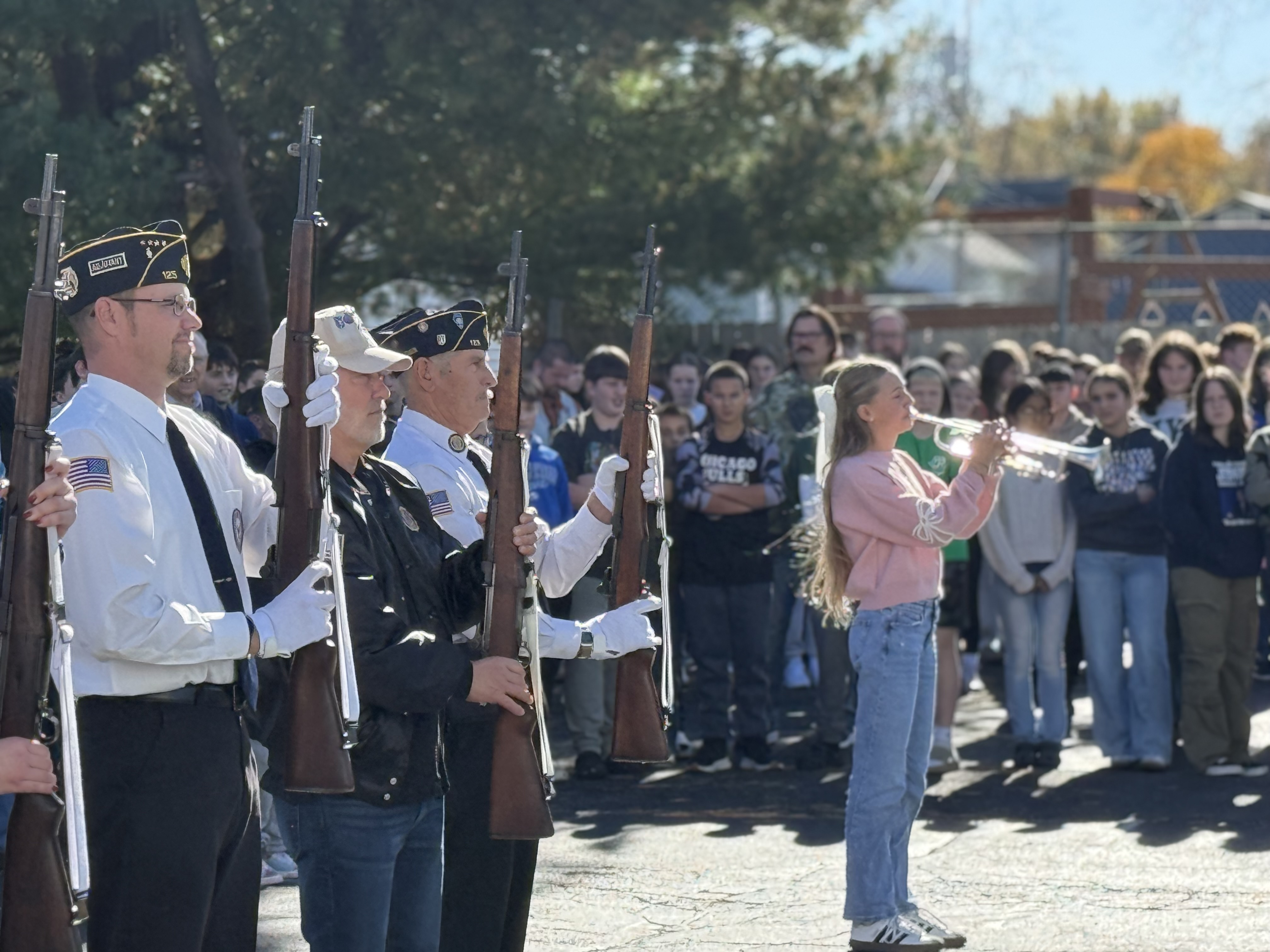 Area veterans attending Logan Junior High School's annual program.