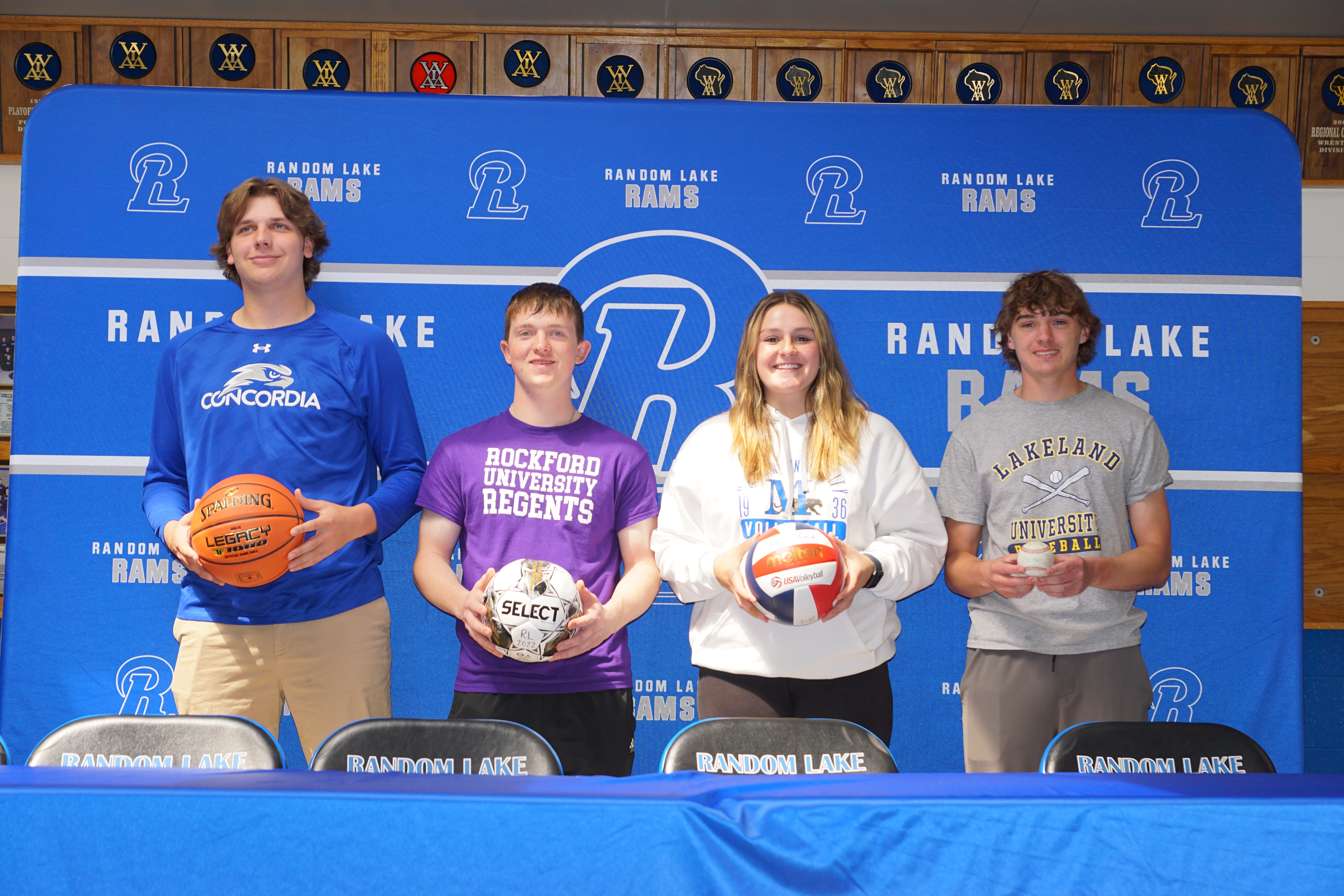 four student athletes