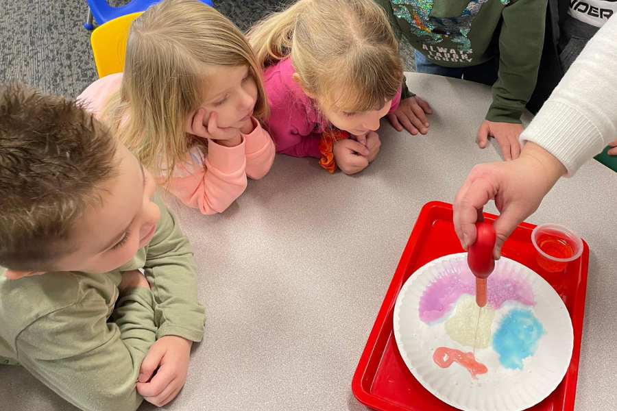 Lawrenceburg Primary Preschool Students Gathered for Crafts