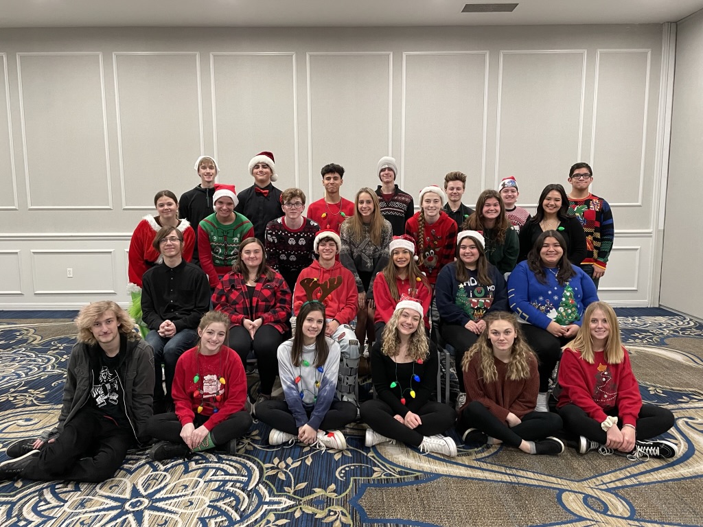 Minor Details choir caroling at the Abbey Resort