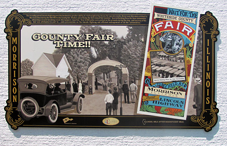 vintage photo frame surrounding black and white photo of car entering park and ticket stub for the fair
