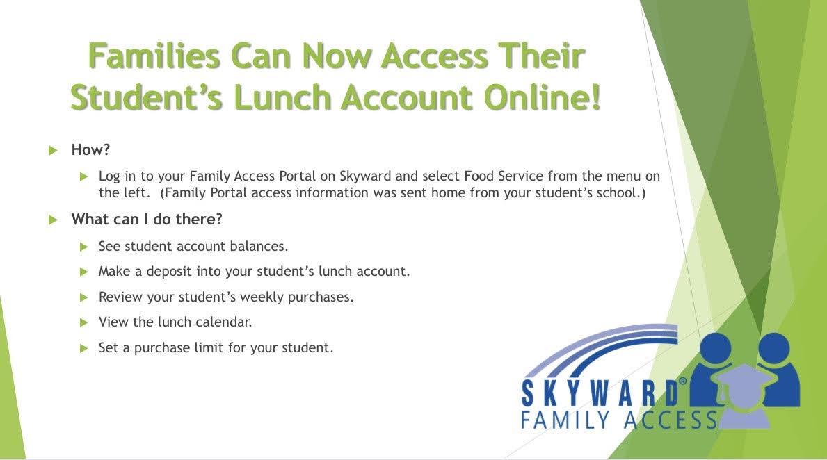 Families Can Now Access Their Student's Lunch Account Online