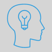 gray background with blue outline of a head with a light bulb in the middle