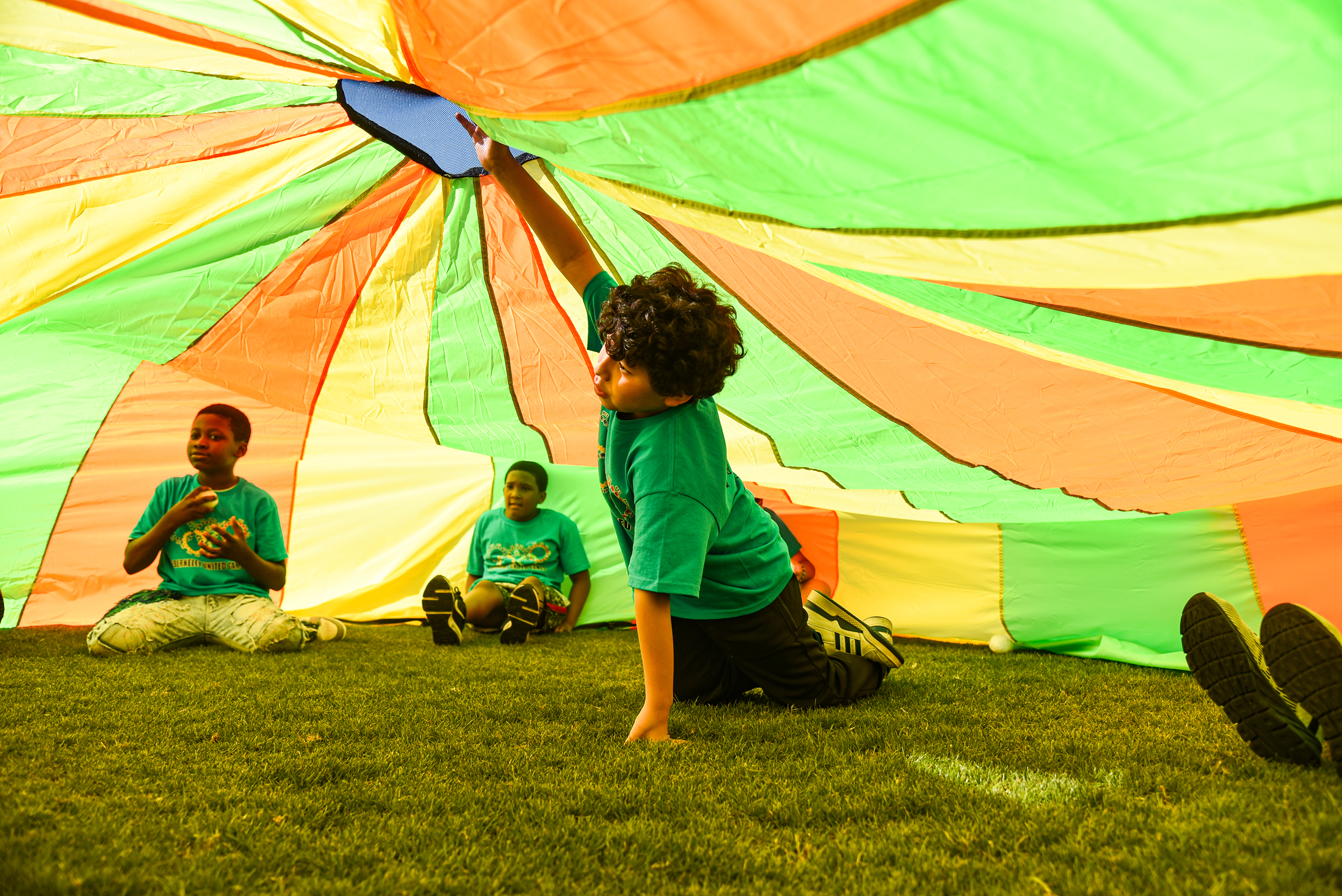 GCE playing parachutes