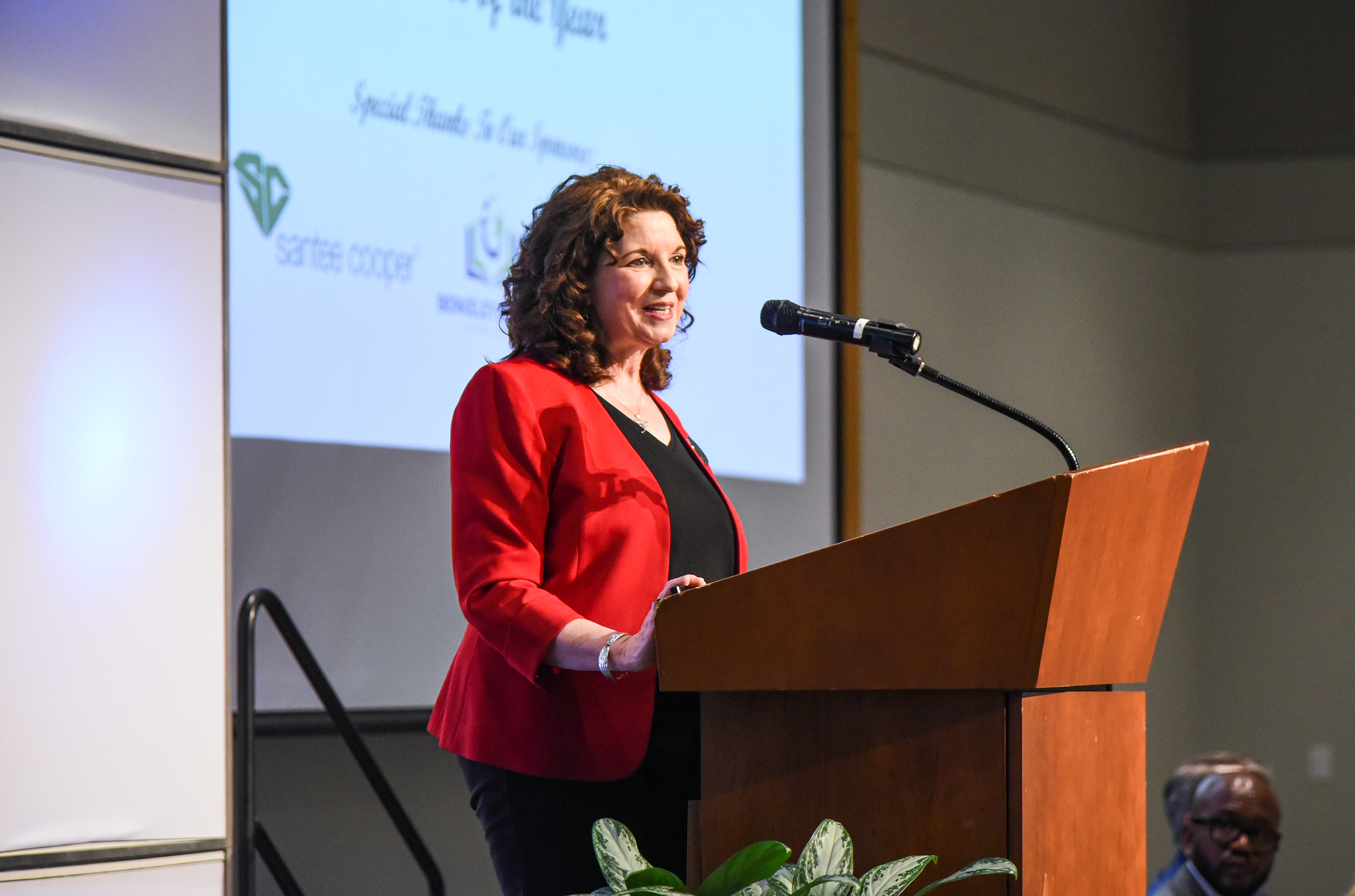 woman chamber member at podium