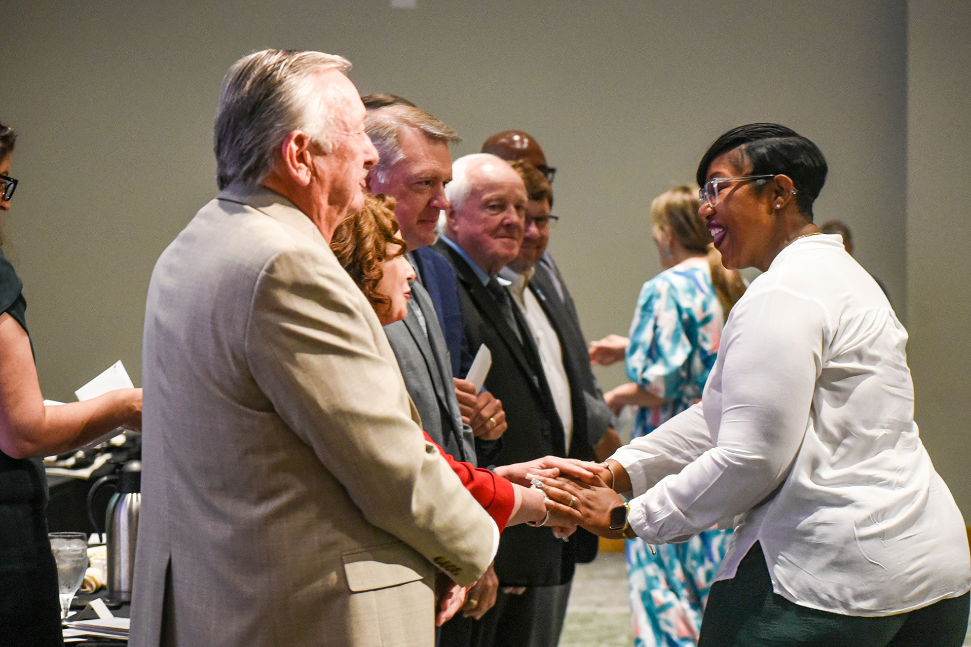teacher approaching receiving line