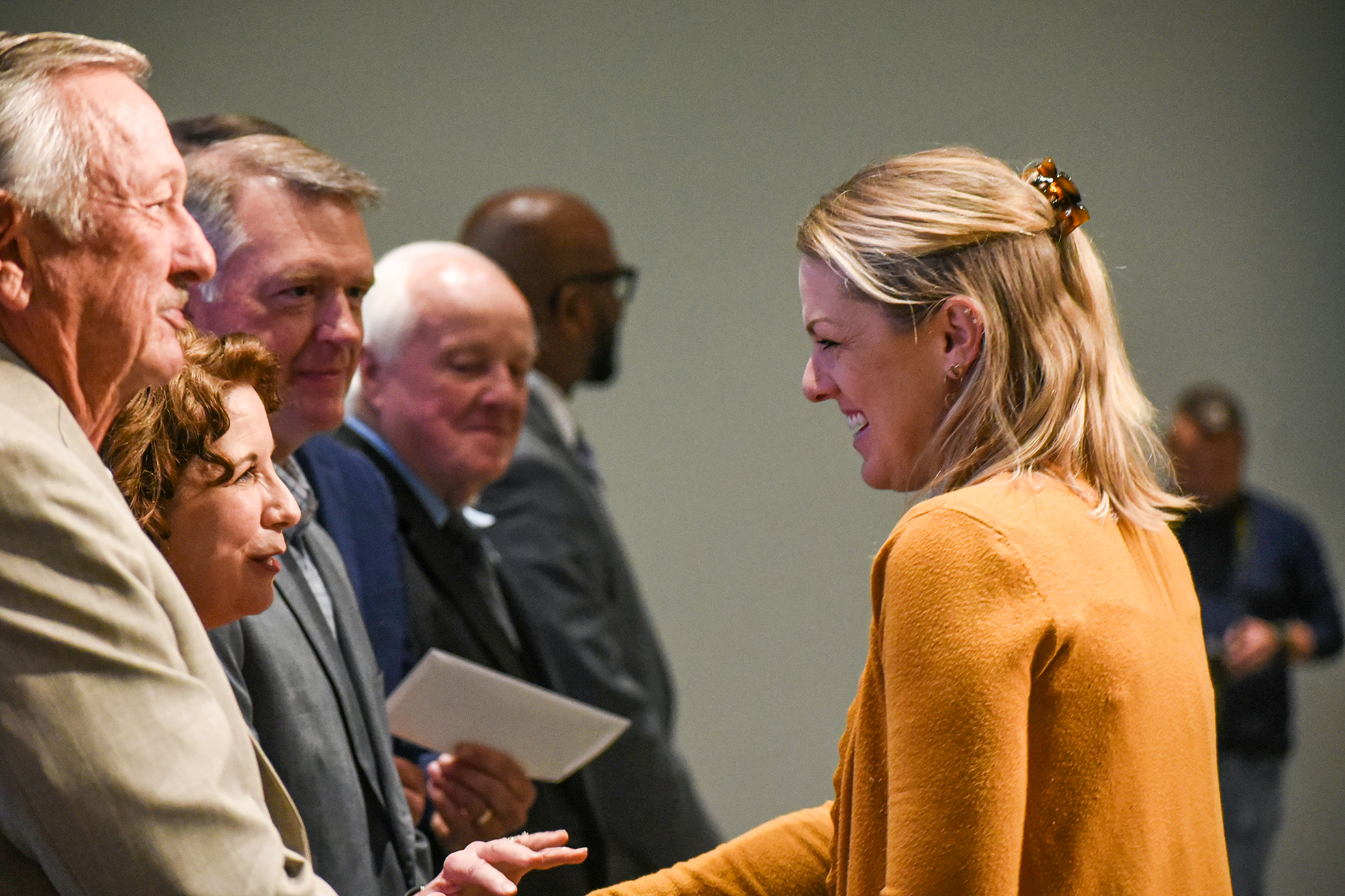 teacher approaching receiving line