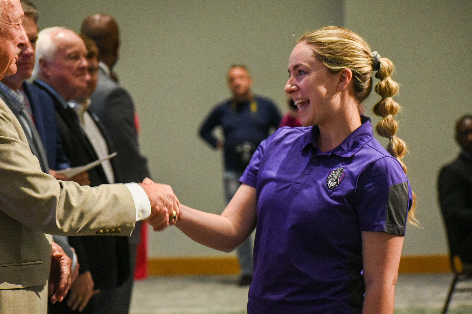 teacher approaching receiving line