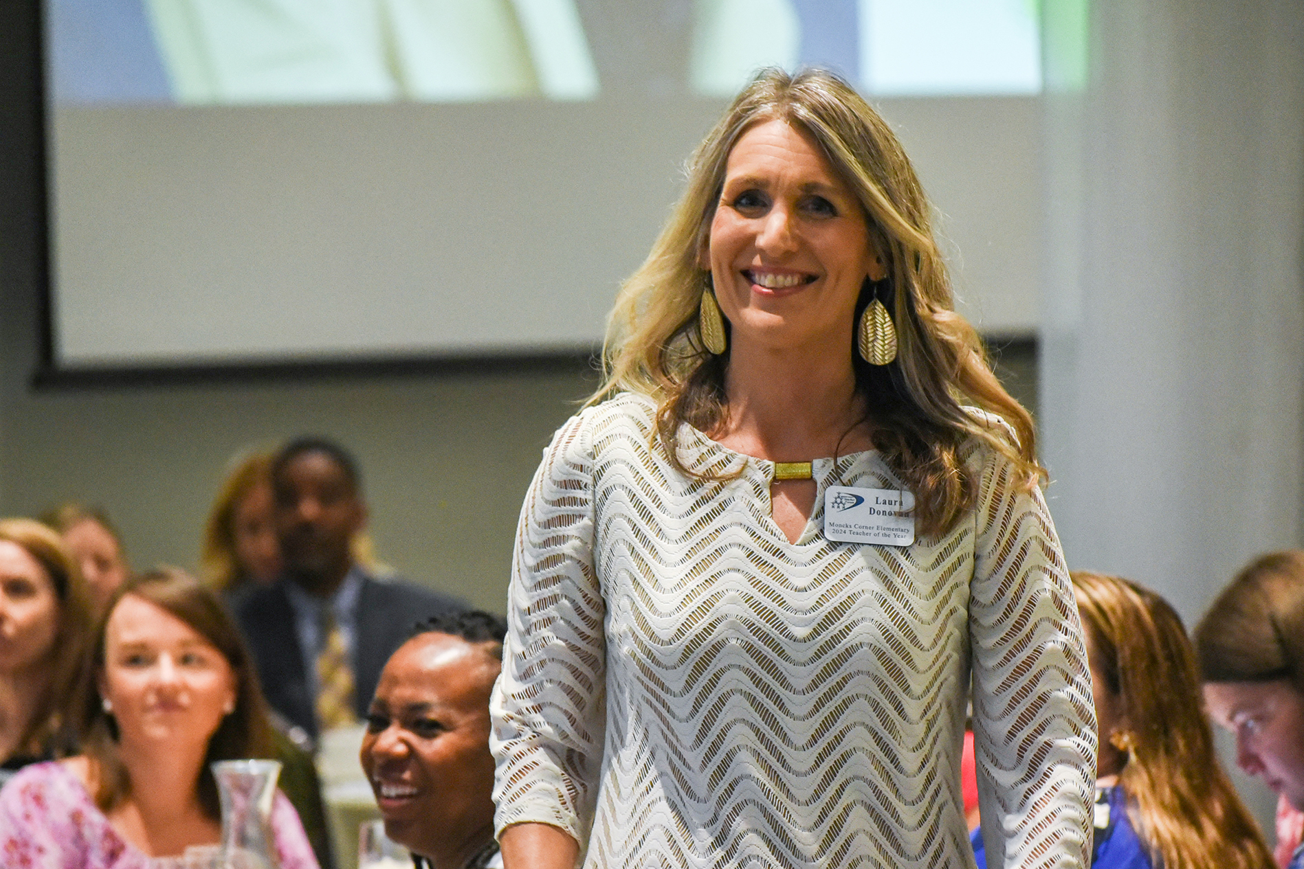 teacher approaching receiving line