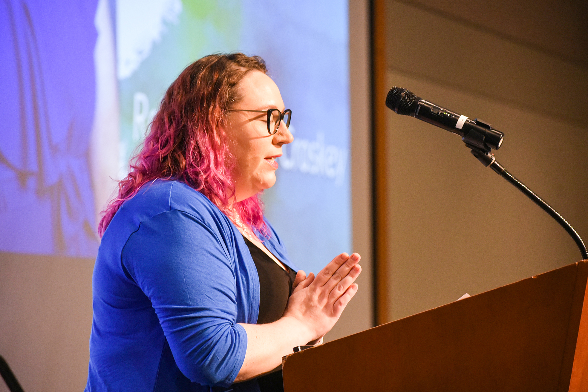 croskey at podium