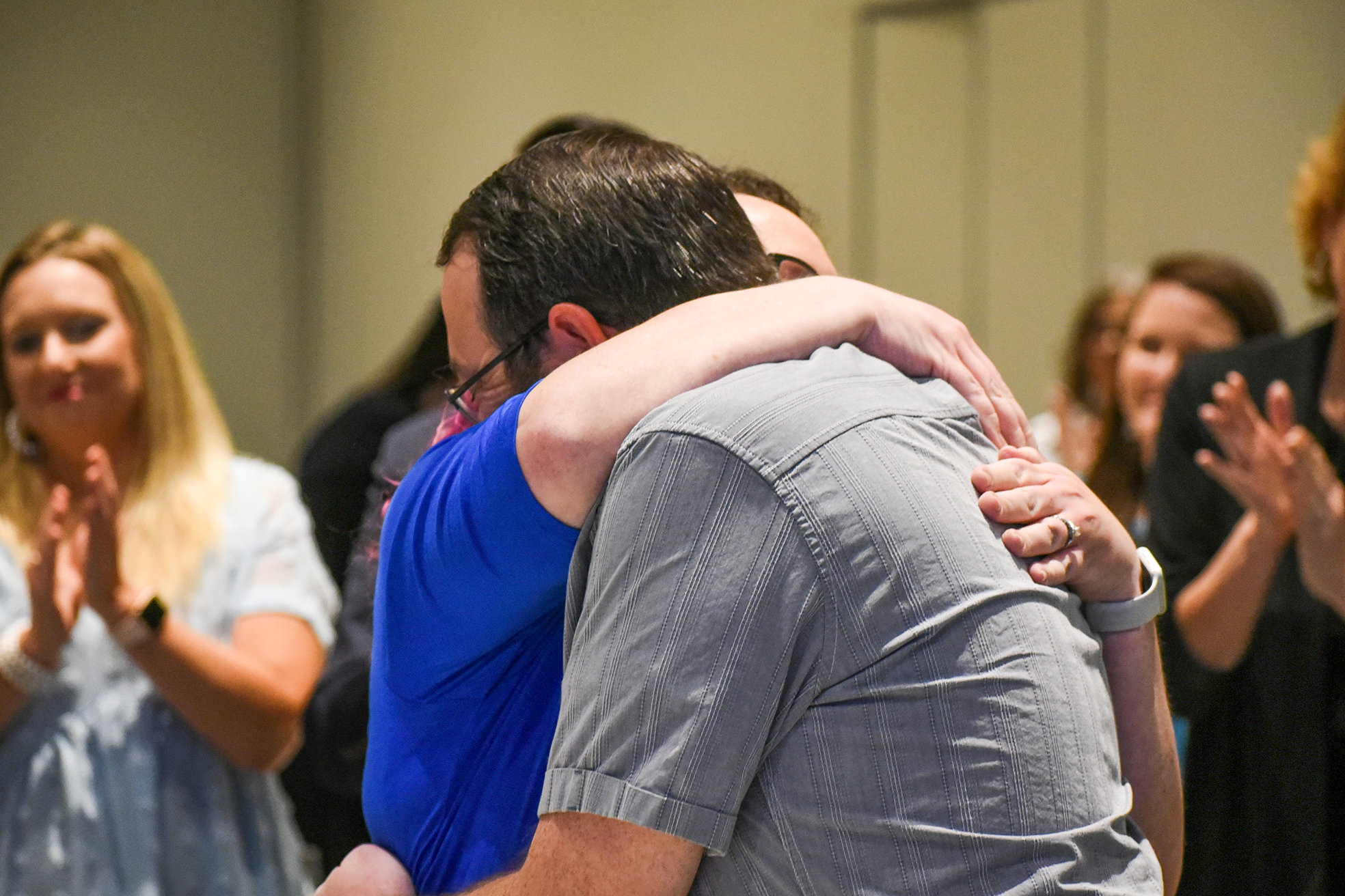 croskey hugging husband