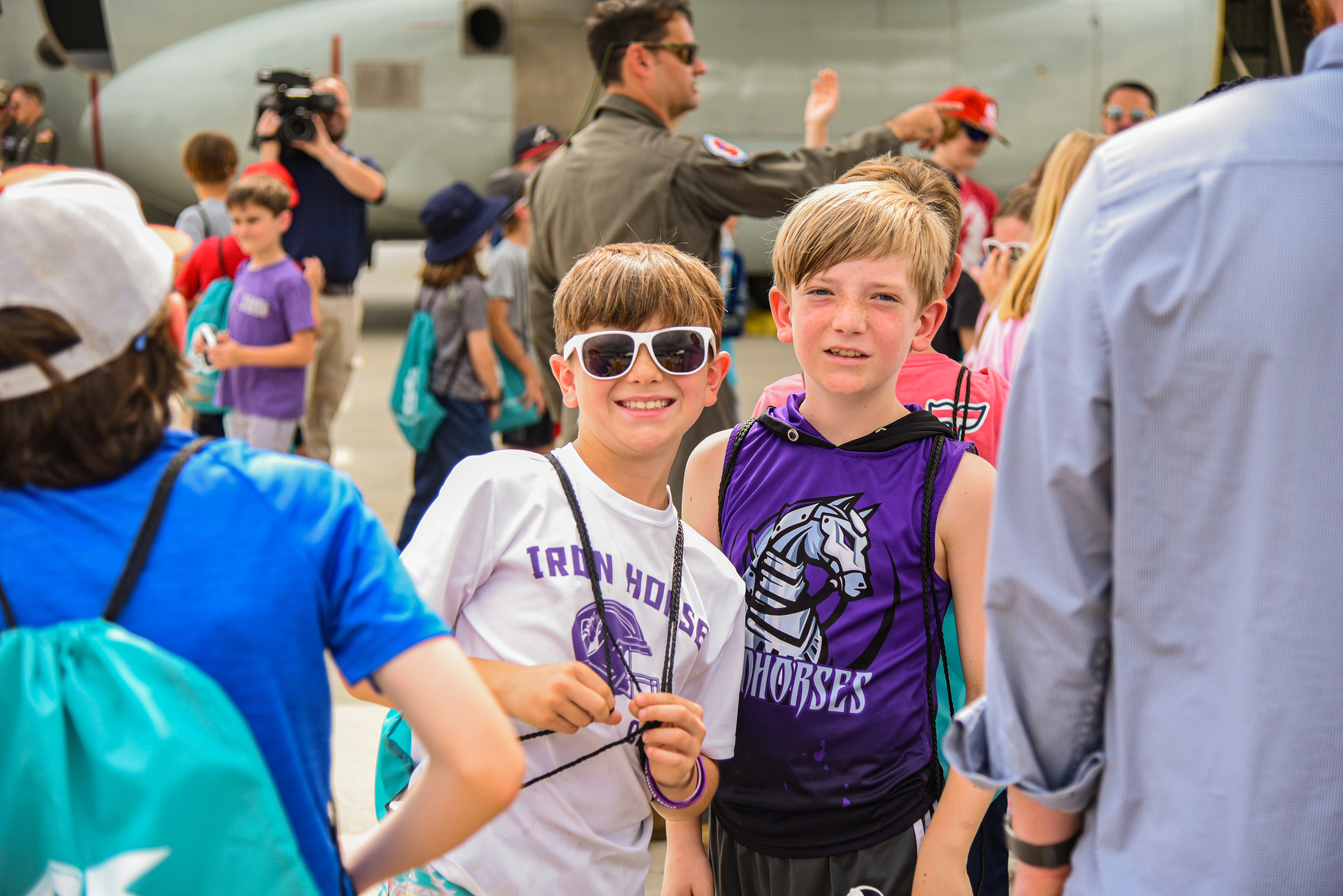 twostudents smiling at camera