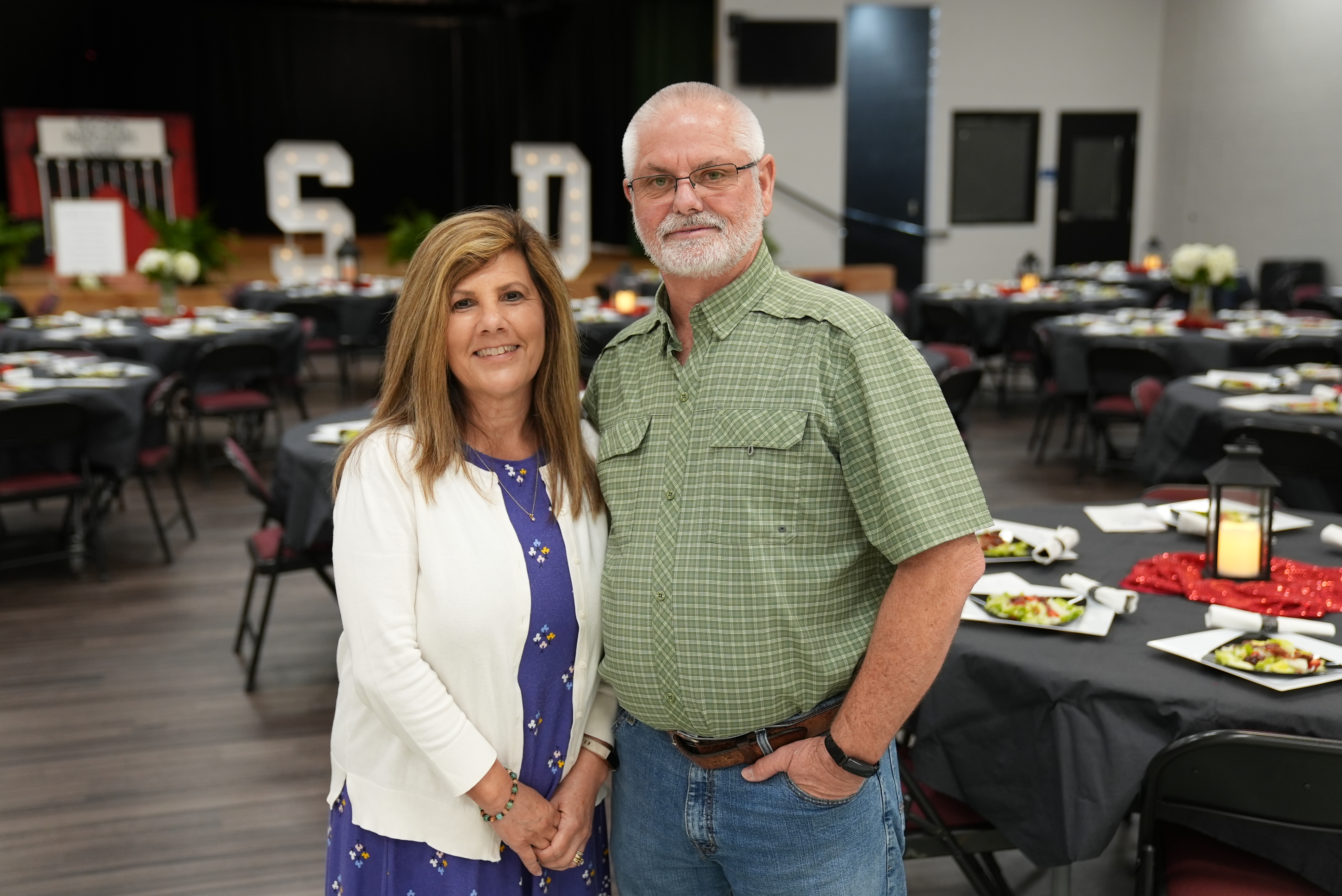 couple at BCSD retirement dinner