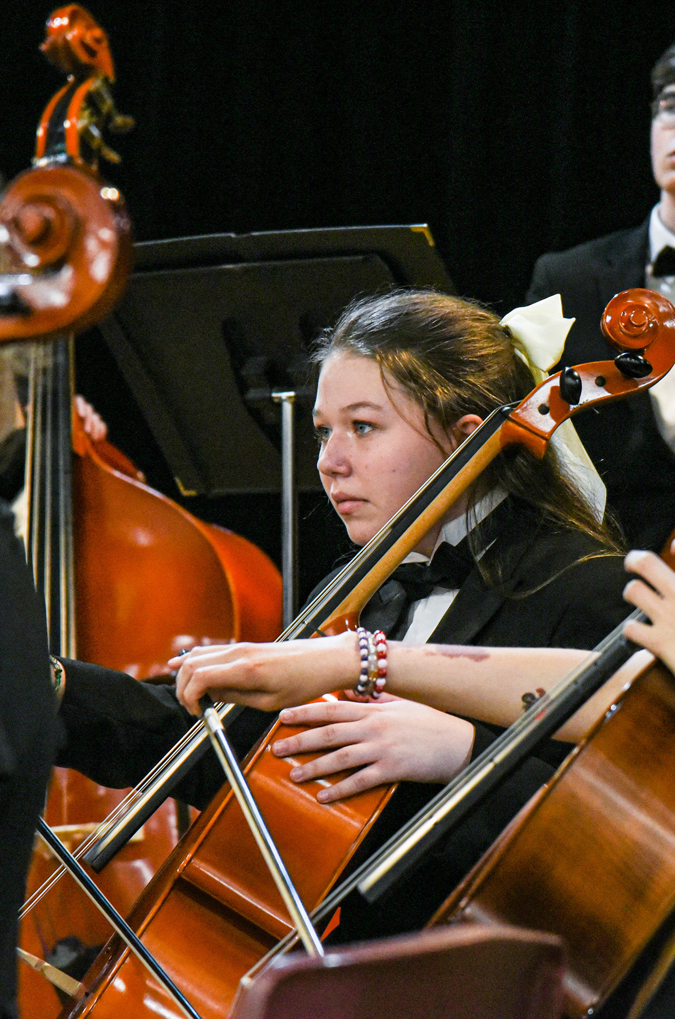 SHS orchestra students performing