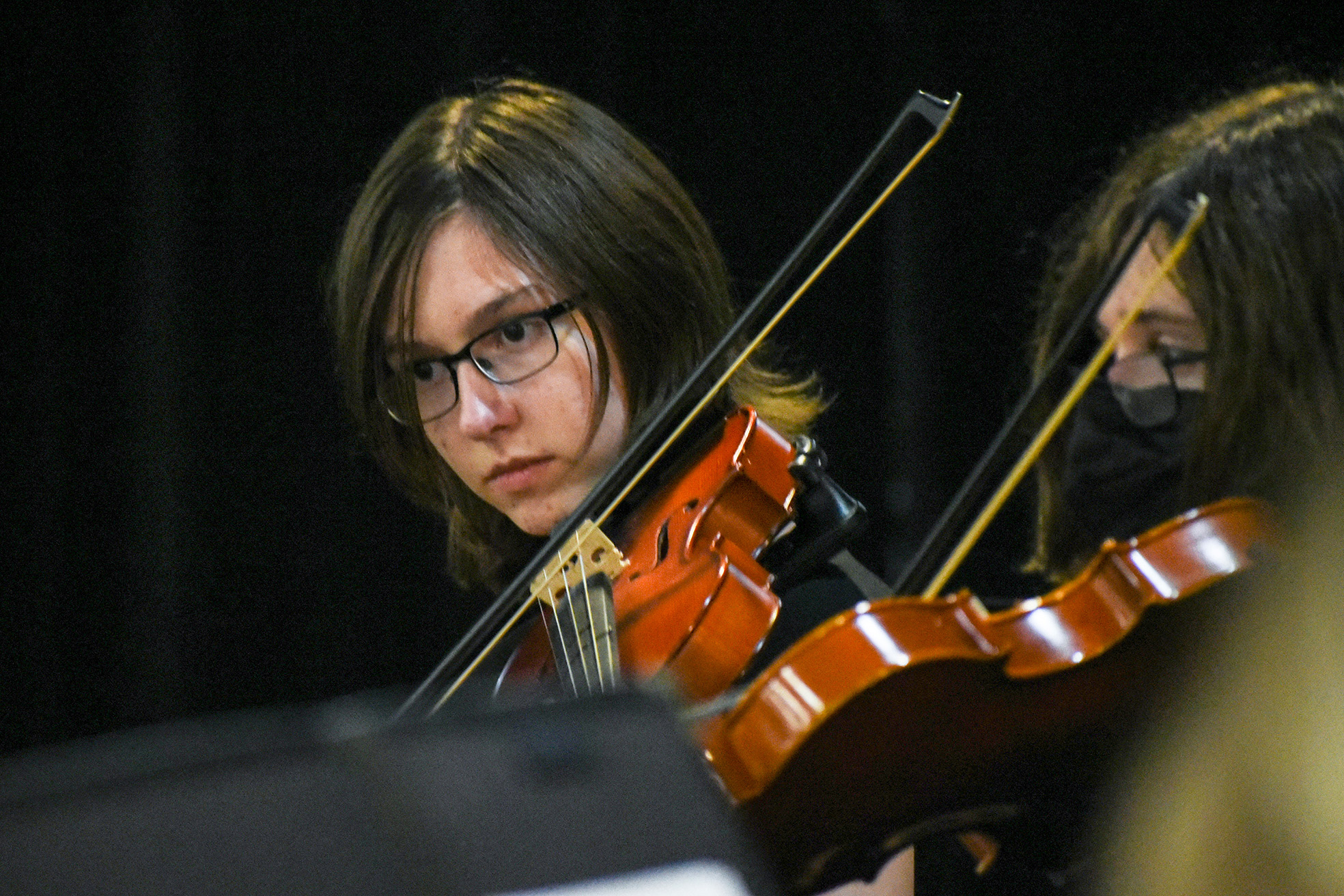 SHS orchestra performing