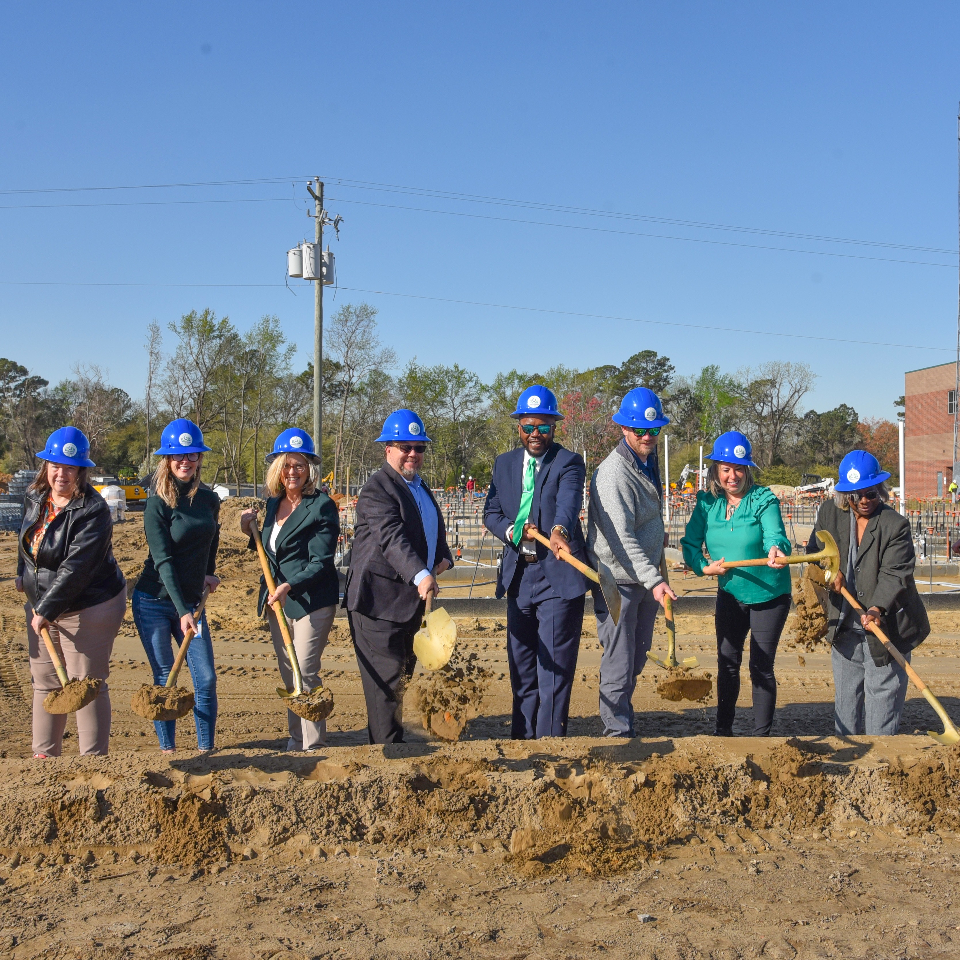 BCSD board members and  Superintendent Dixon  breaking ground on HMS