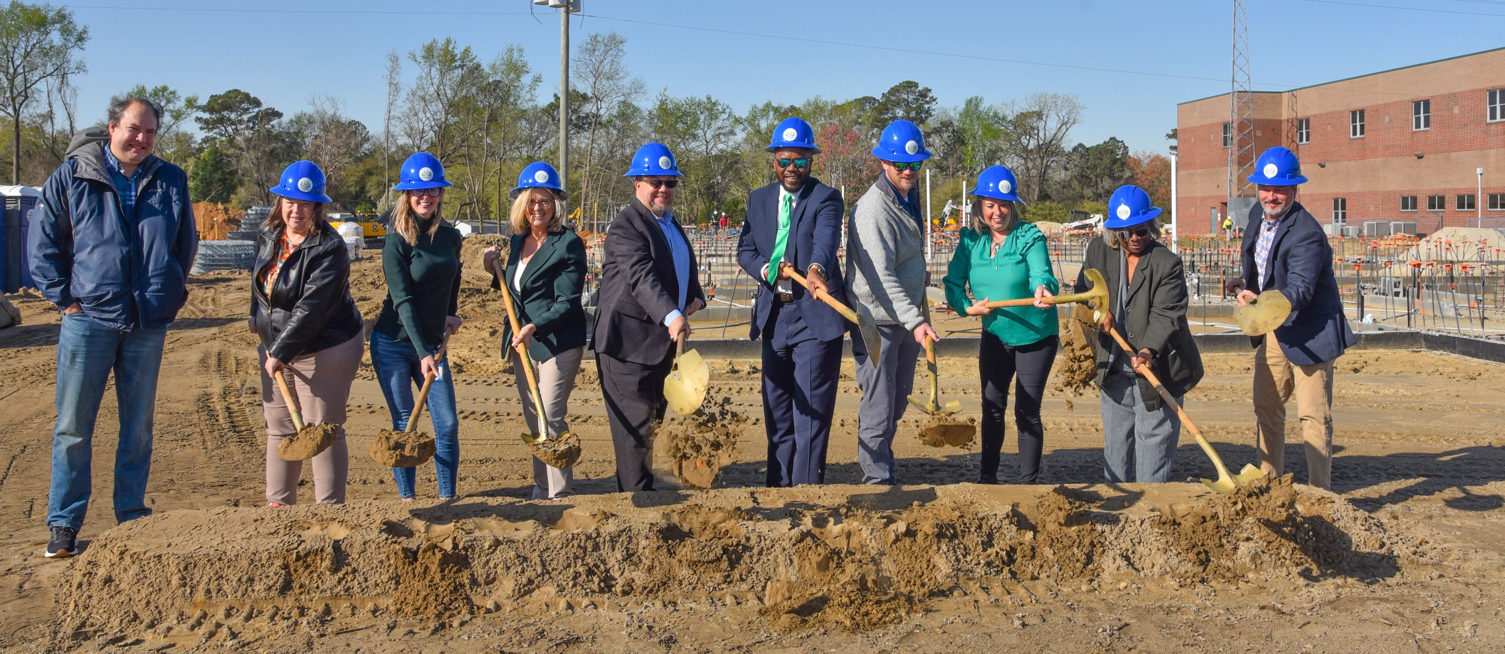 Dr. Dixon, school board and Hanahan government officials breaking ground on Hanahan Middle  