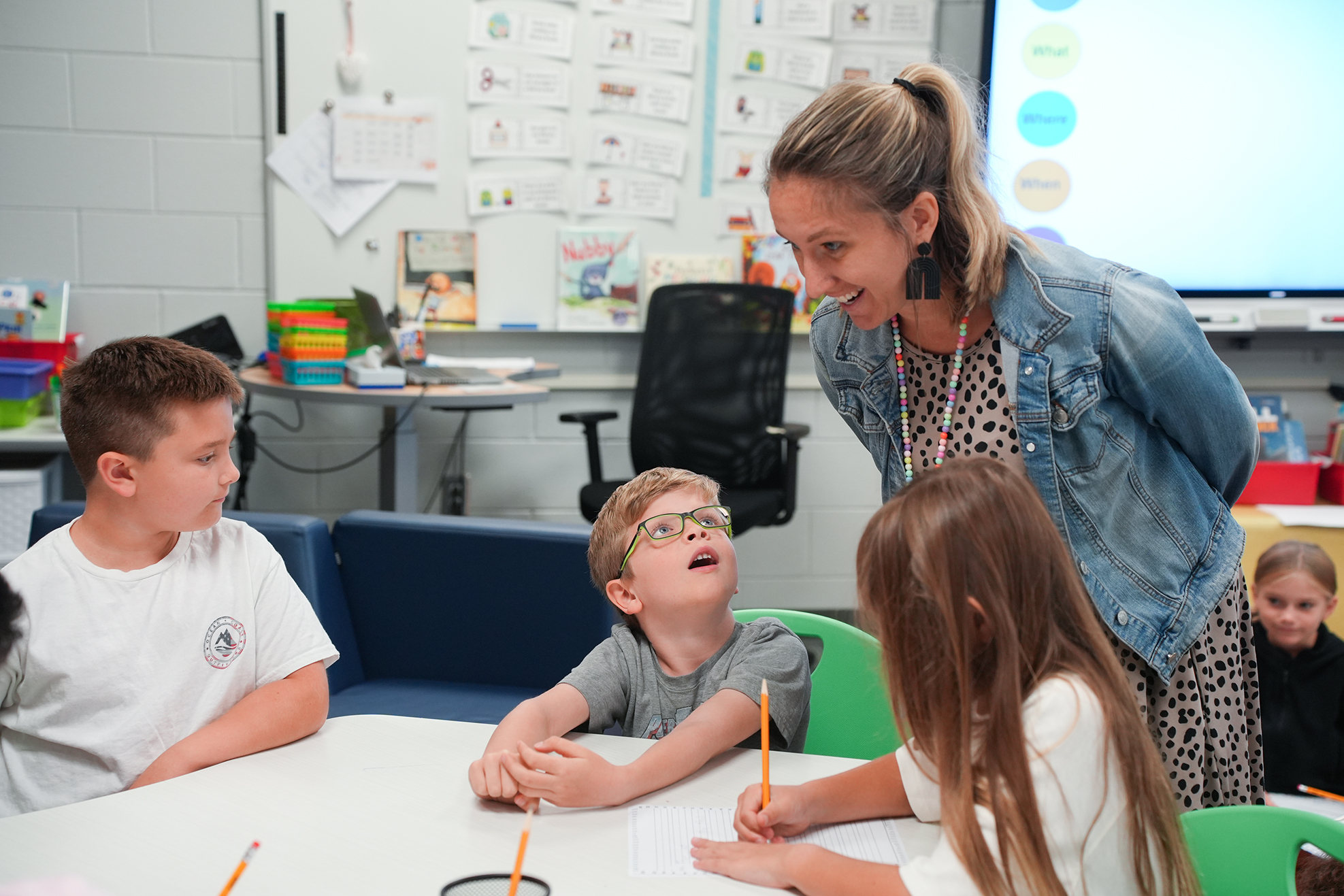 teacher with students