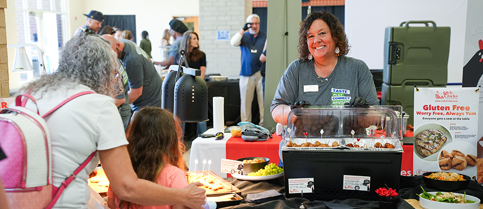 vendor at Taste. Play. Connect. Educate. event serving students