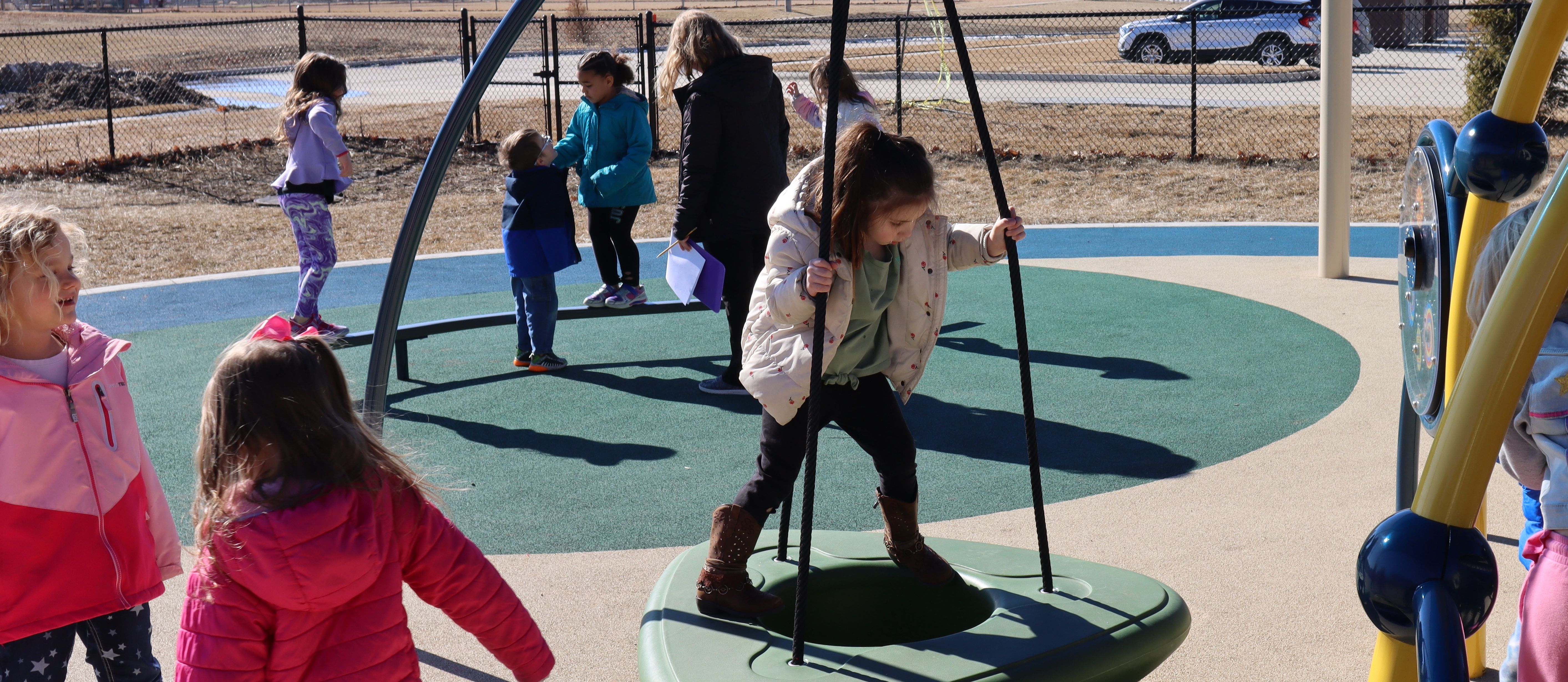 Preschool kids on the playground