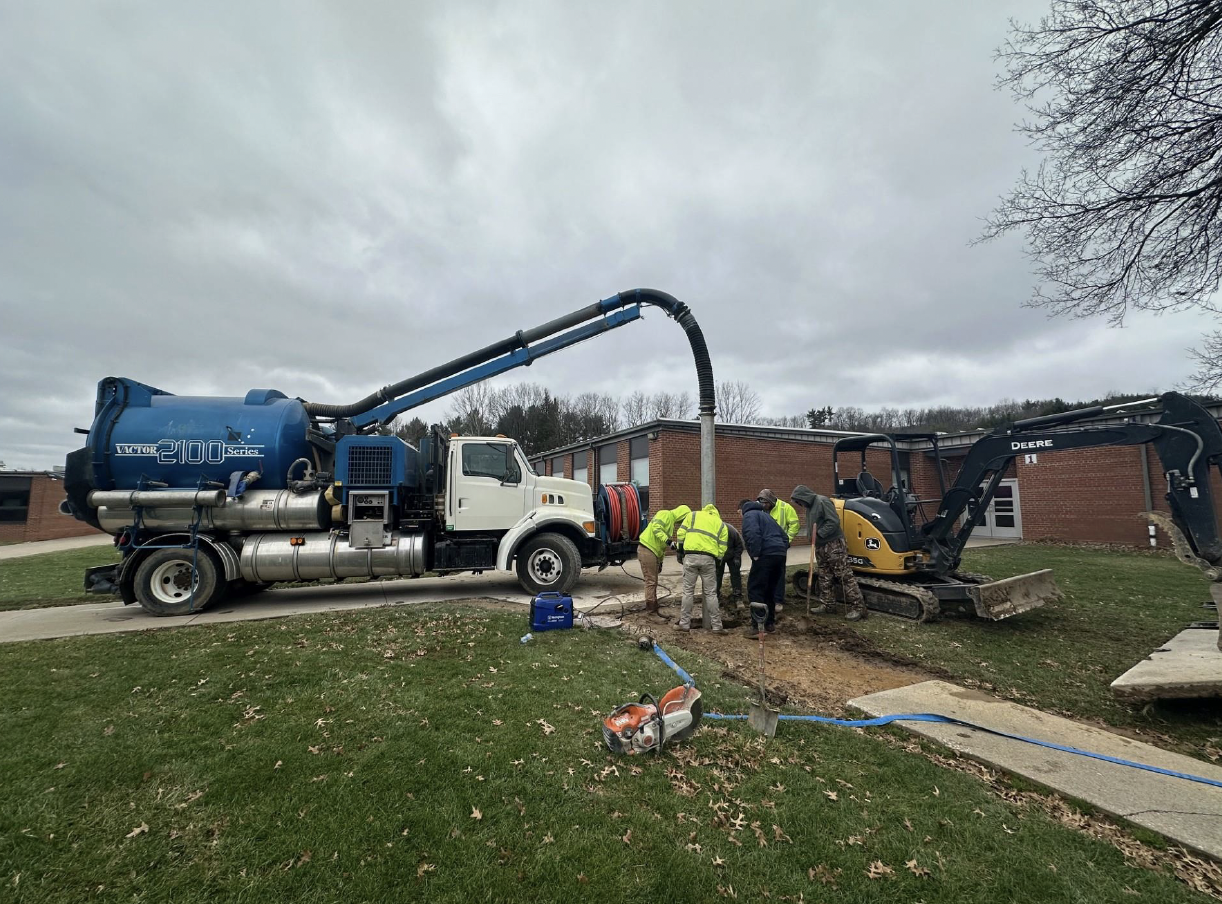 Water line repairs at LHS