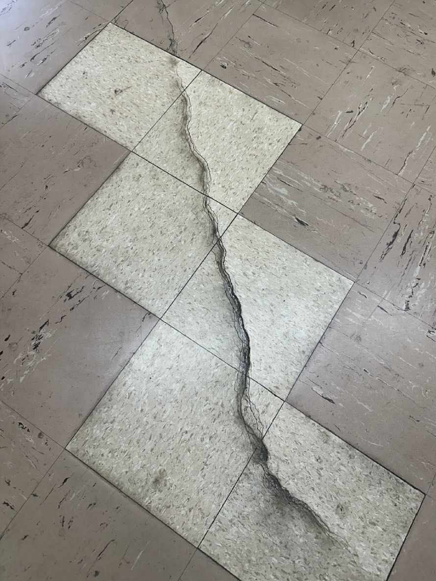 Crack in tile floor