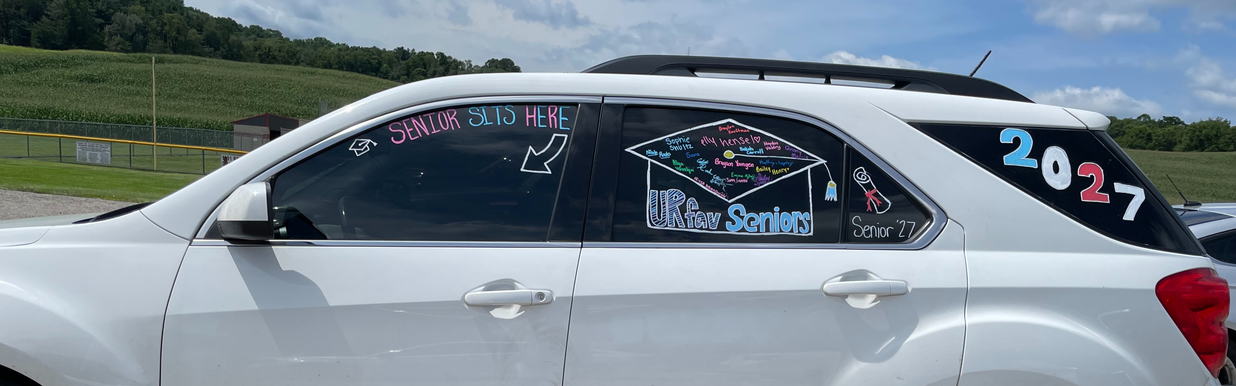 Picture of car decorated as a senior