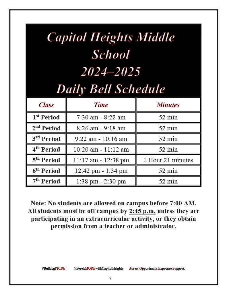 2024-2025 Daily Bell Schedule