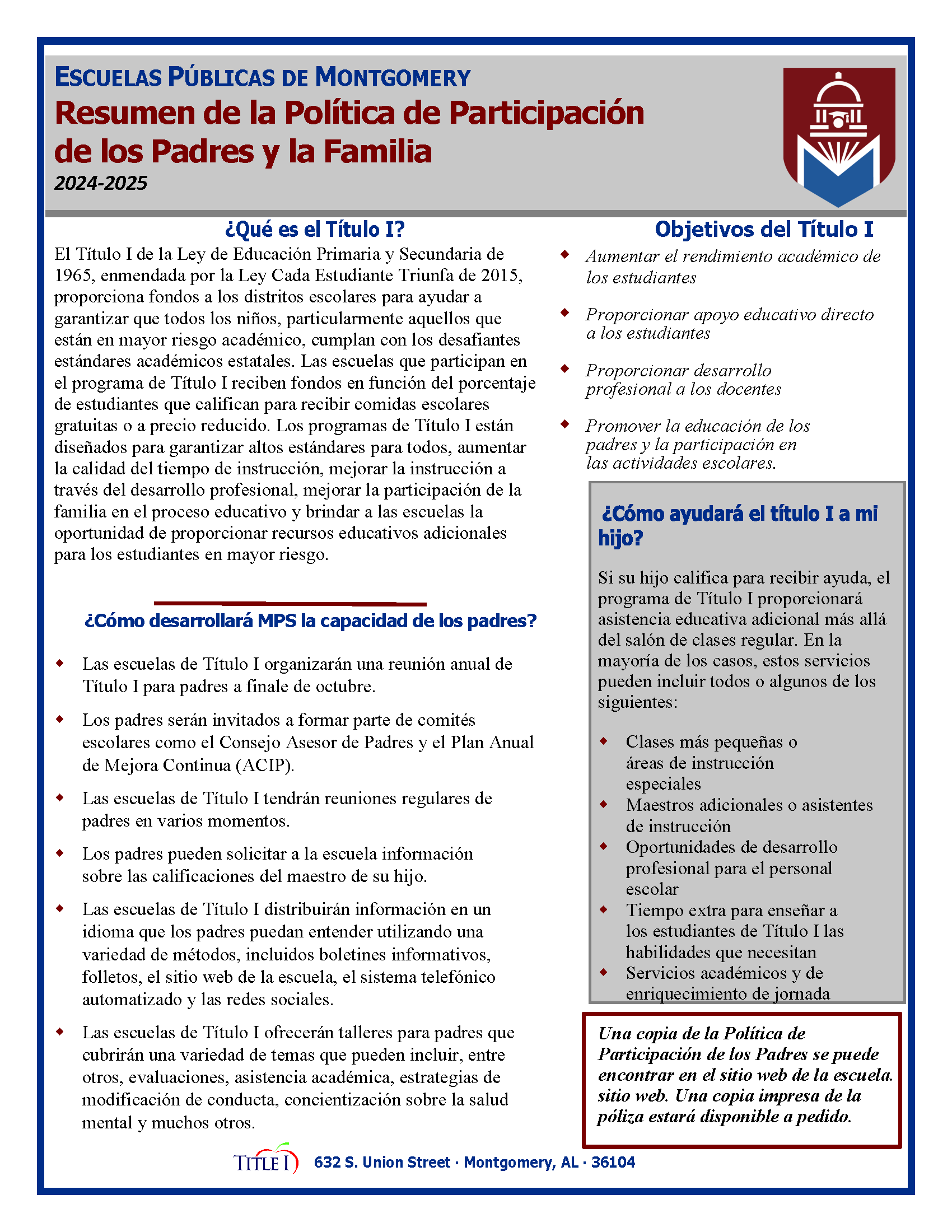 Resumen de participación de los padres