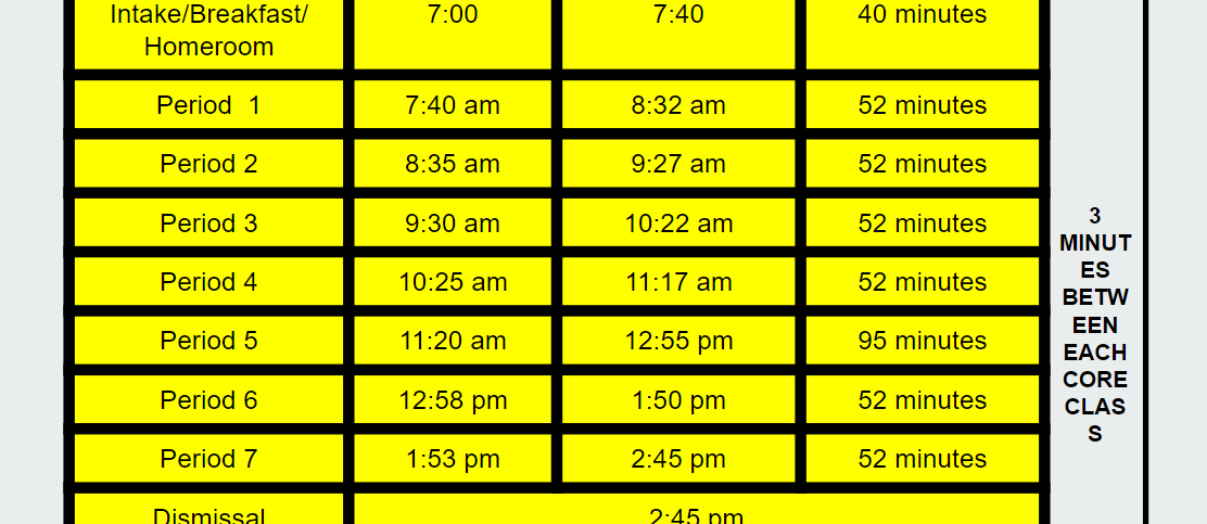Bell Schedule
