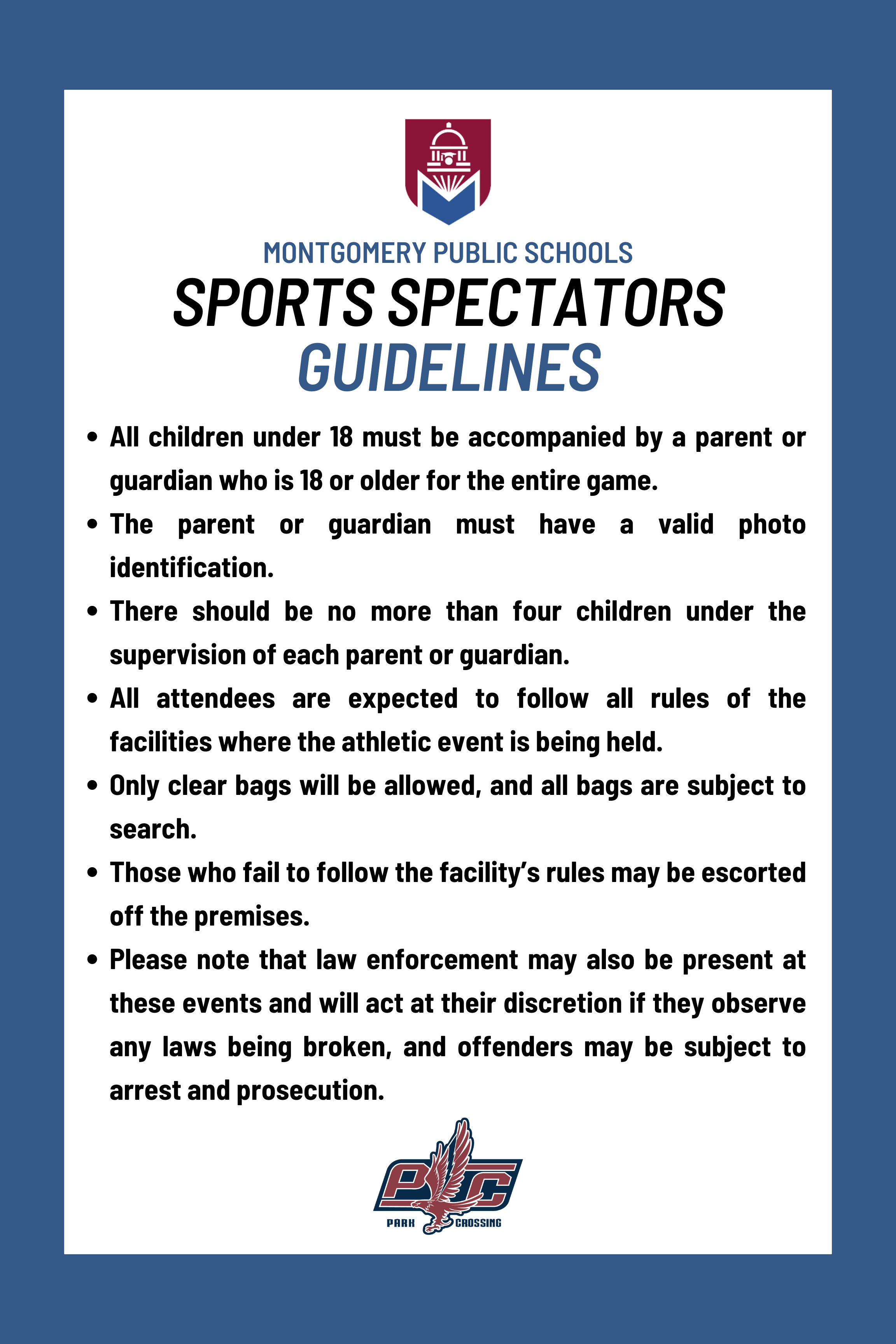 MPS sports spectator guidelines