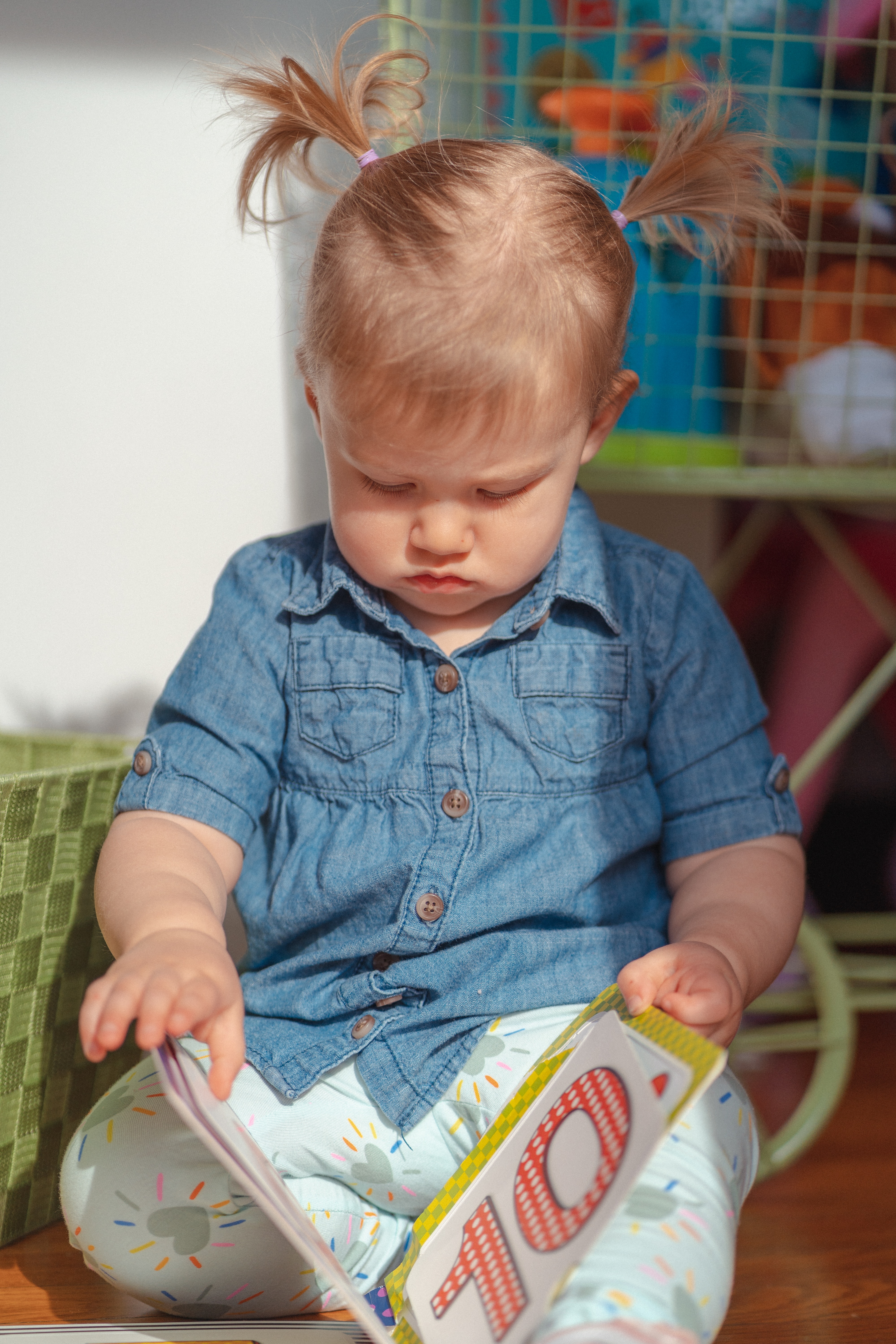 Toddler with book