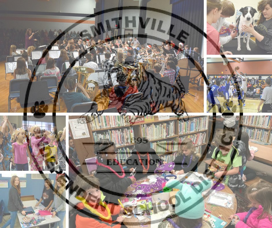 District Logo superimposed over student pictures