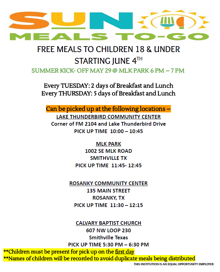 meal schedule