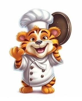 tiger in a chef's coat