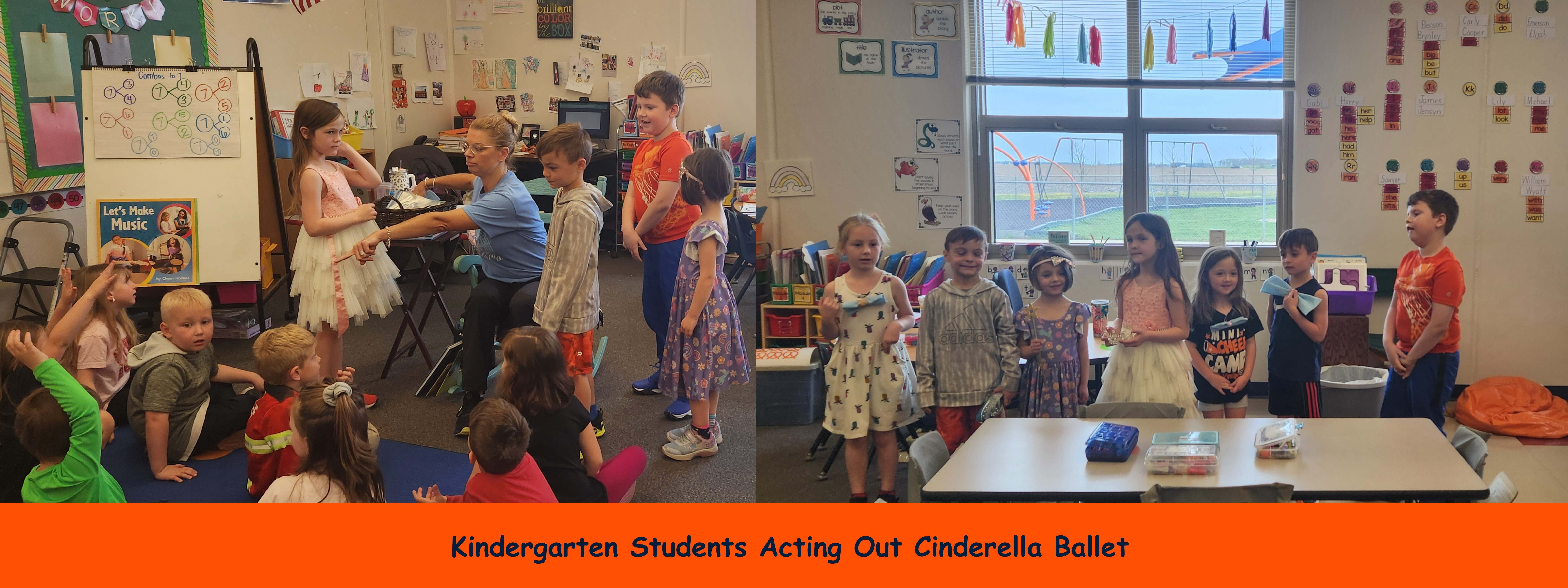 Kindergarten Students Acting Out Cinderella Ballet