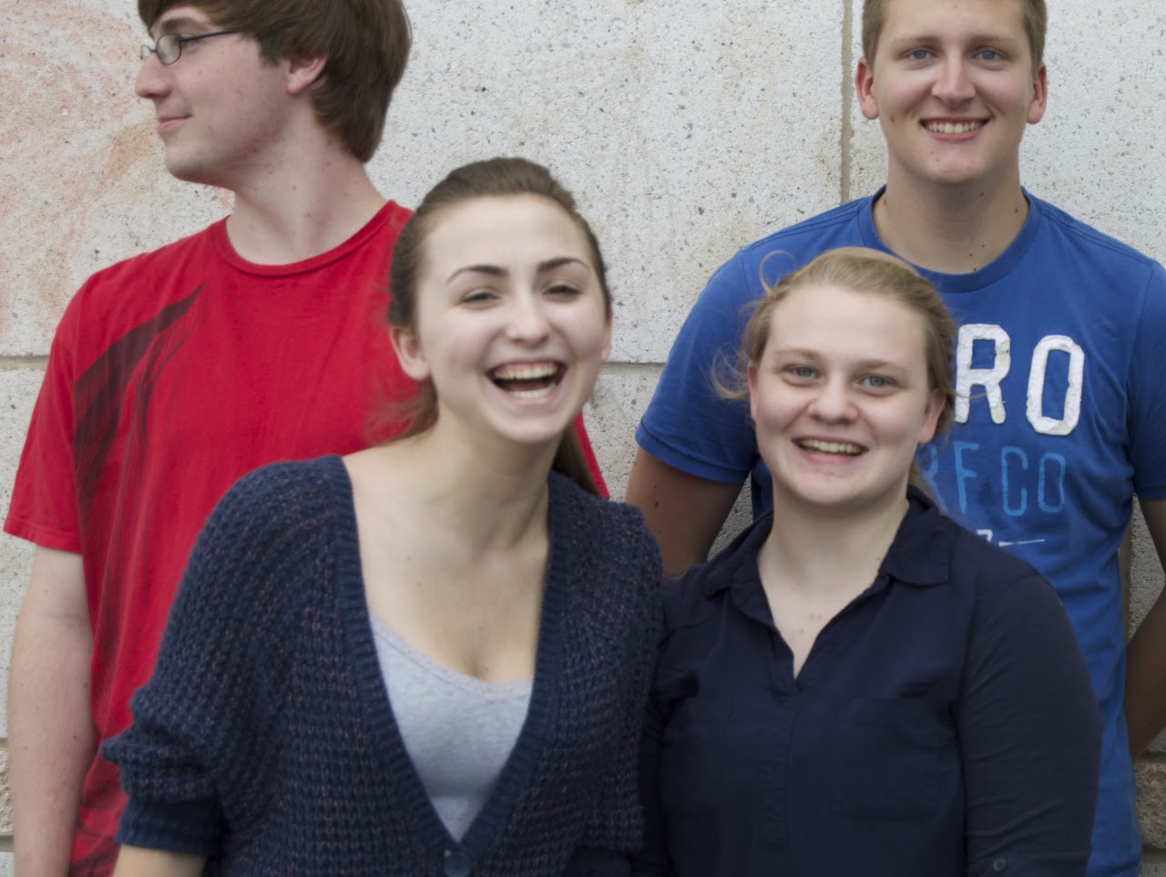 Two girls smiling to camera