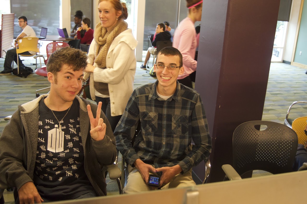 Two boys smiling to camera