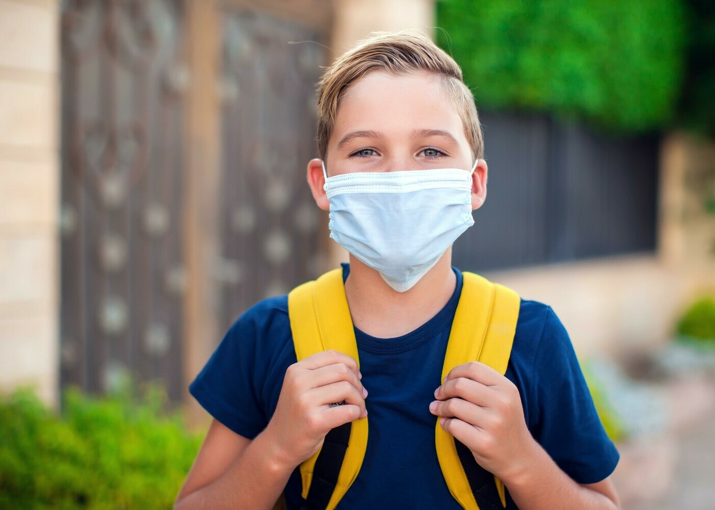 student with mask