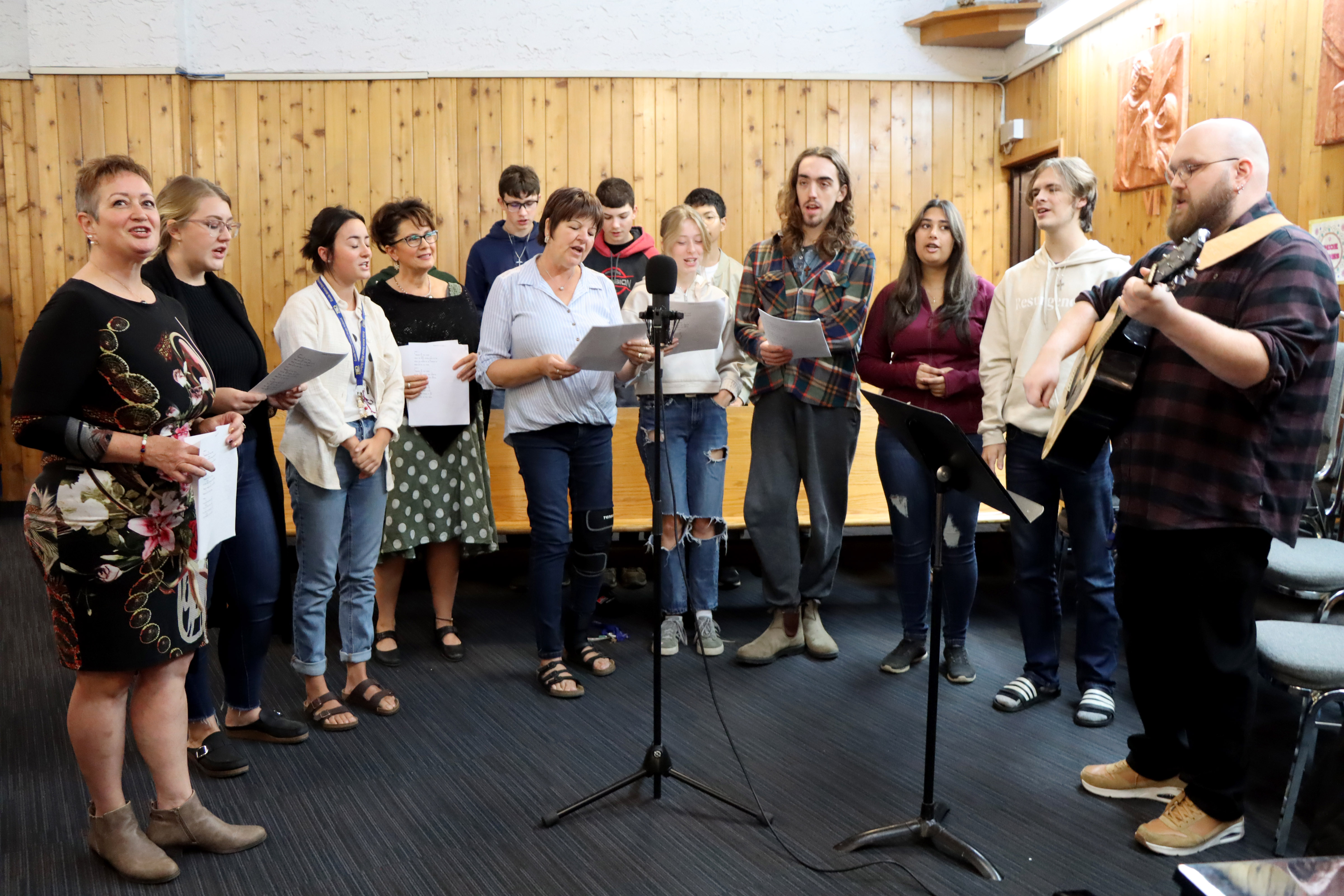 Notre Dame High School - Choir singing in church