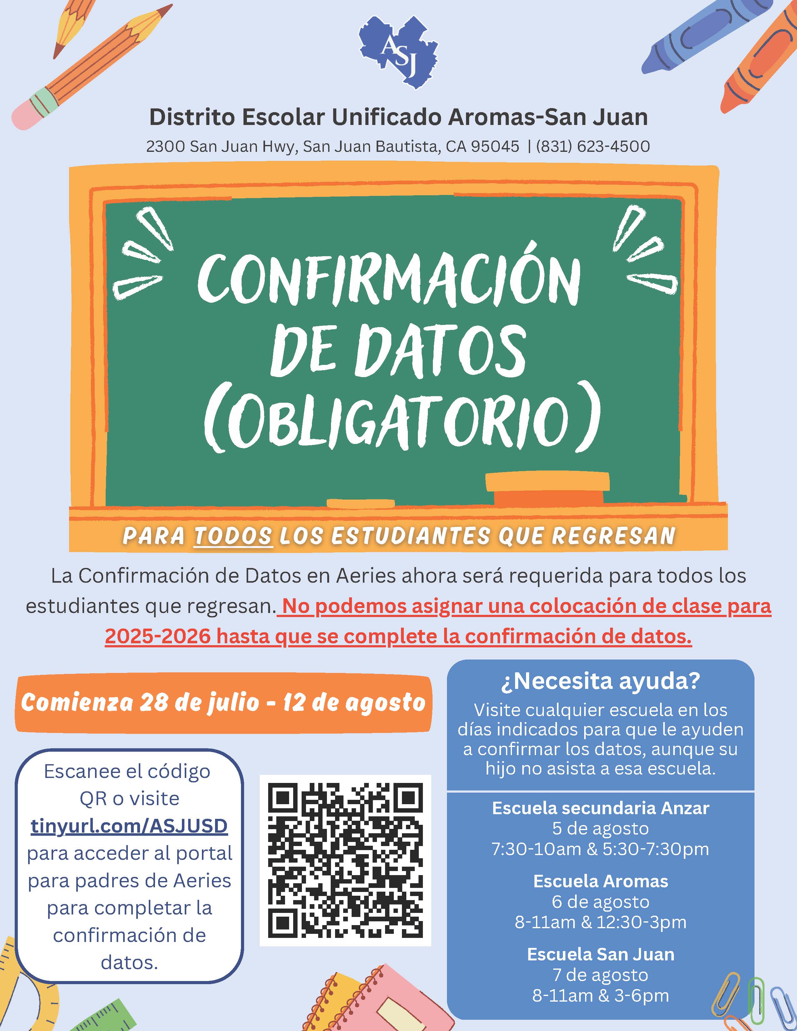 confirmación de datos 