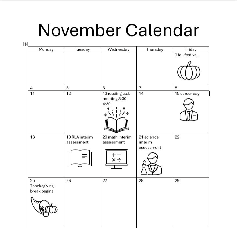 November calendar