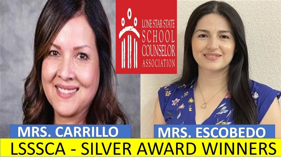 Headshots of Mrs. Carillo and Mrs. Escobedo with caption LSSSCA Silver Award Winners