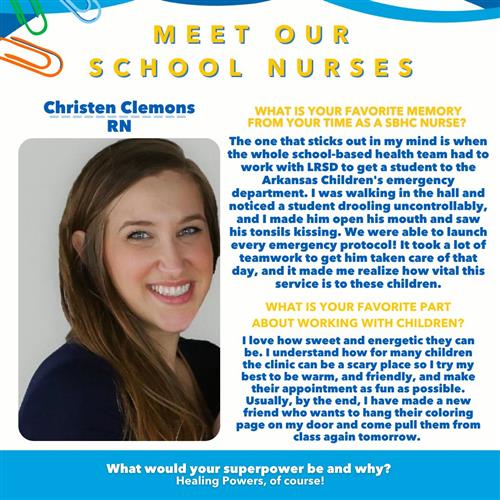 Clinic Nurse, Christen Clemons, RN info