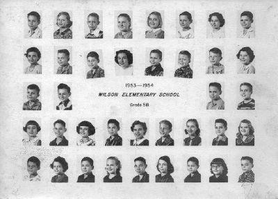 1953-54 5th grade class of Lily Arline at Wilson Elementary.